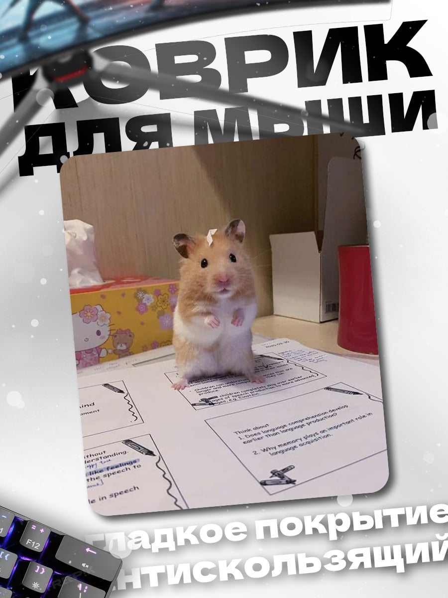 Коврик Хомяк на бумаге