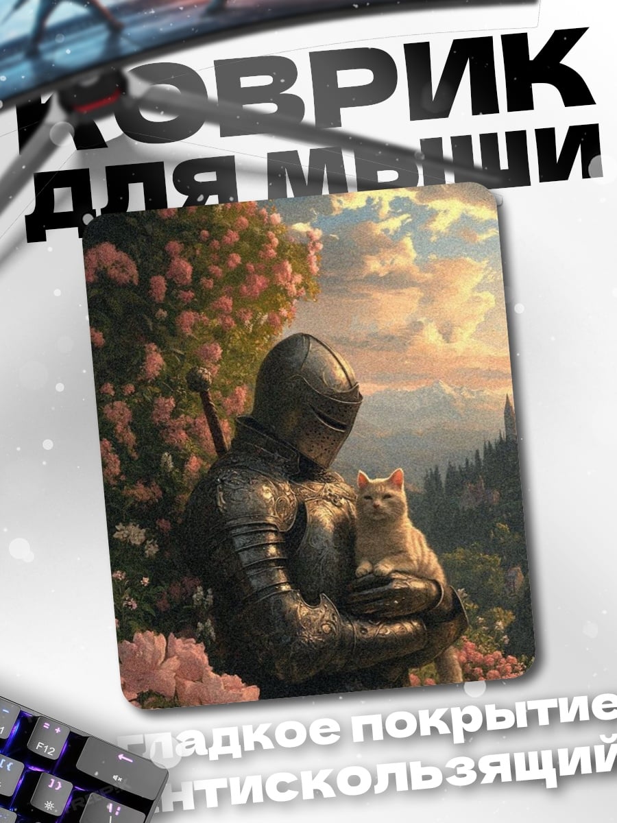 Коврик Рыцарь с котом