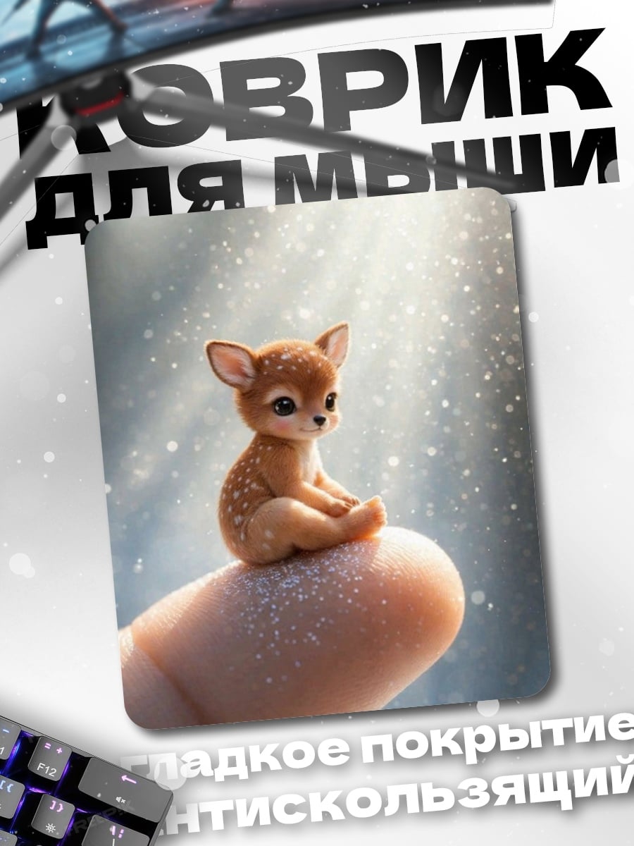Коврик Маленький олененок на пальце