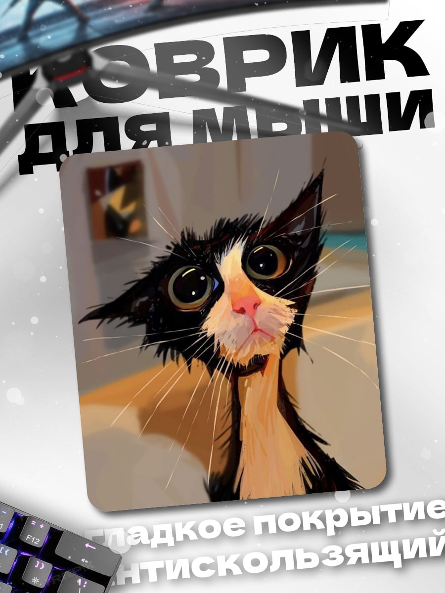 Коврик Удивленный кот