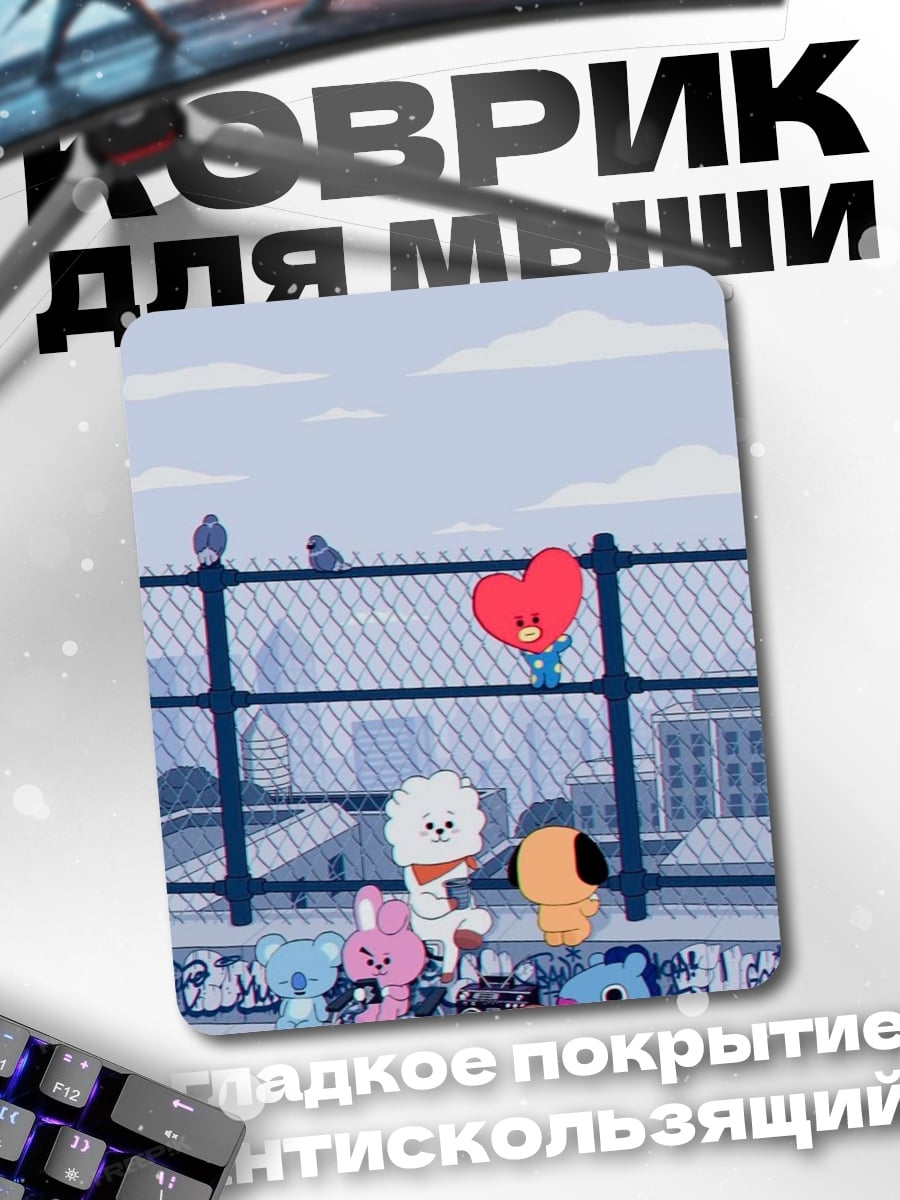 Коврик BT21 на крыше