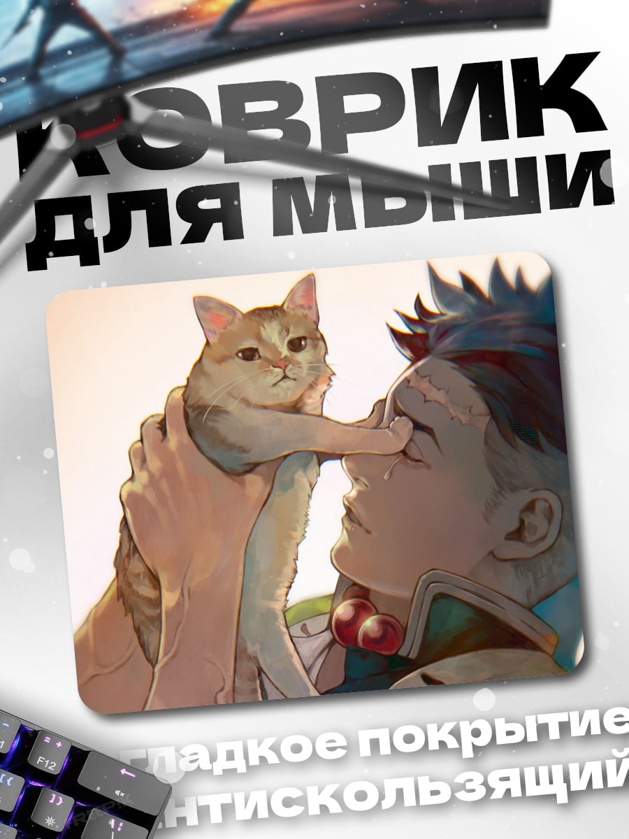 Коврик Парень с котом