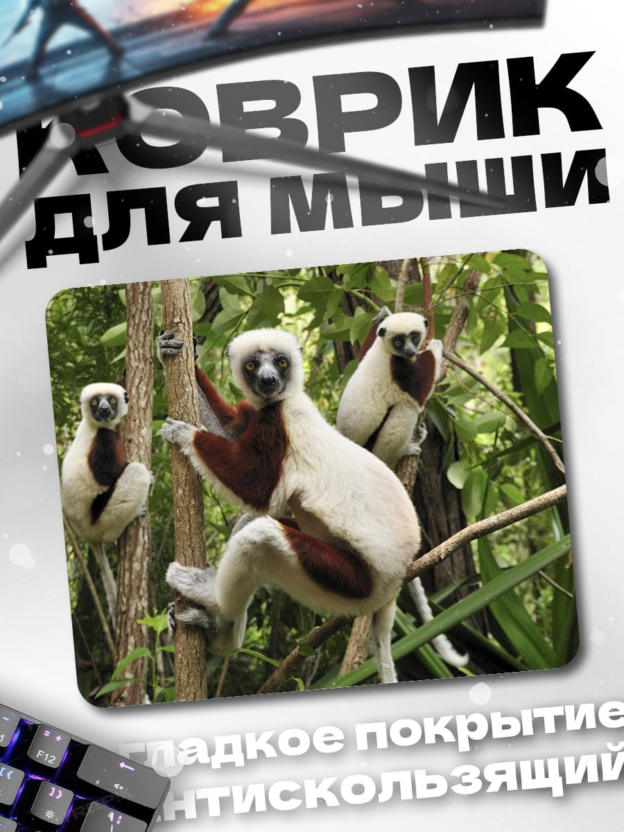 Коврик Лемуры в джунглях