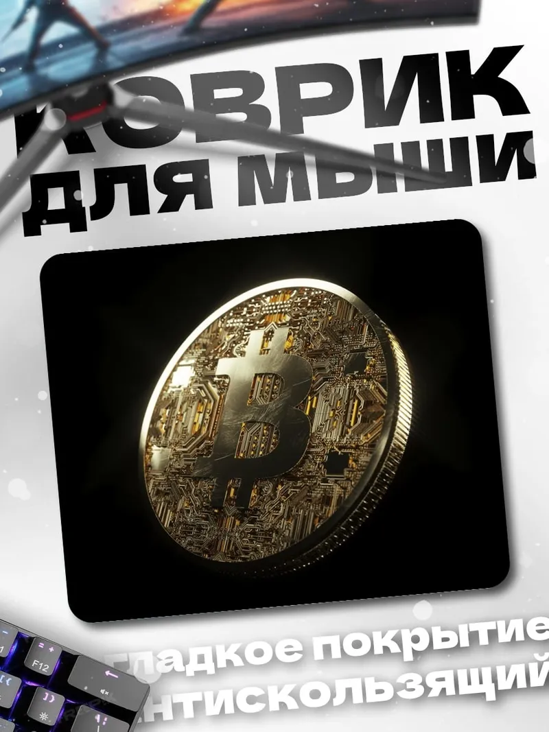 Коврик Биткоин монета