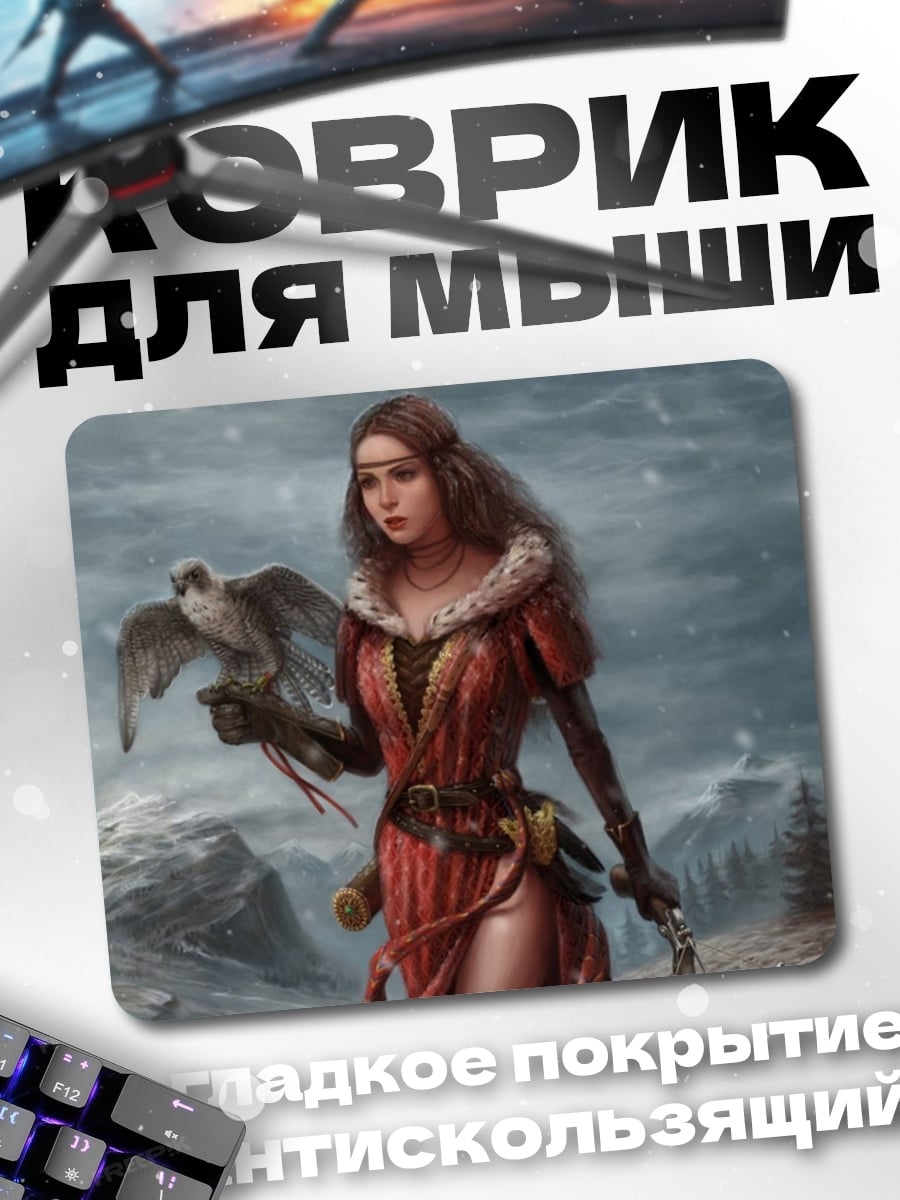 Коврик Девушка с соколом