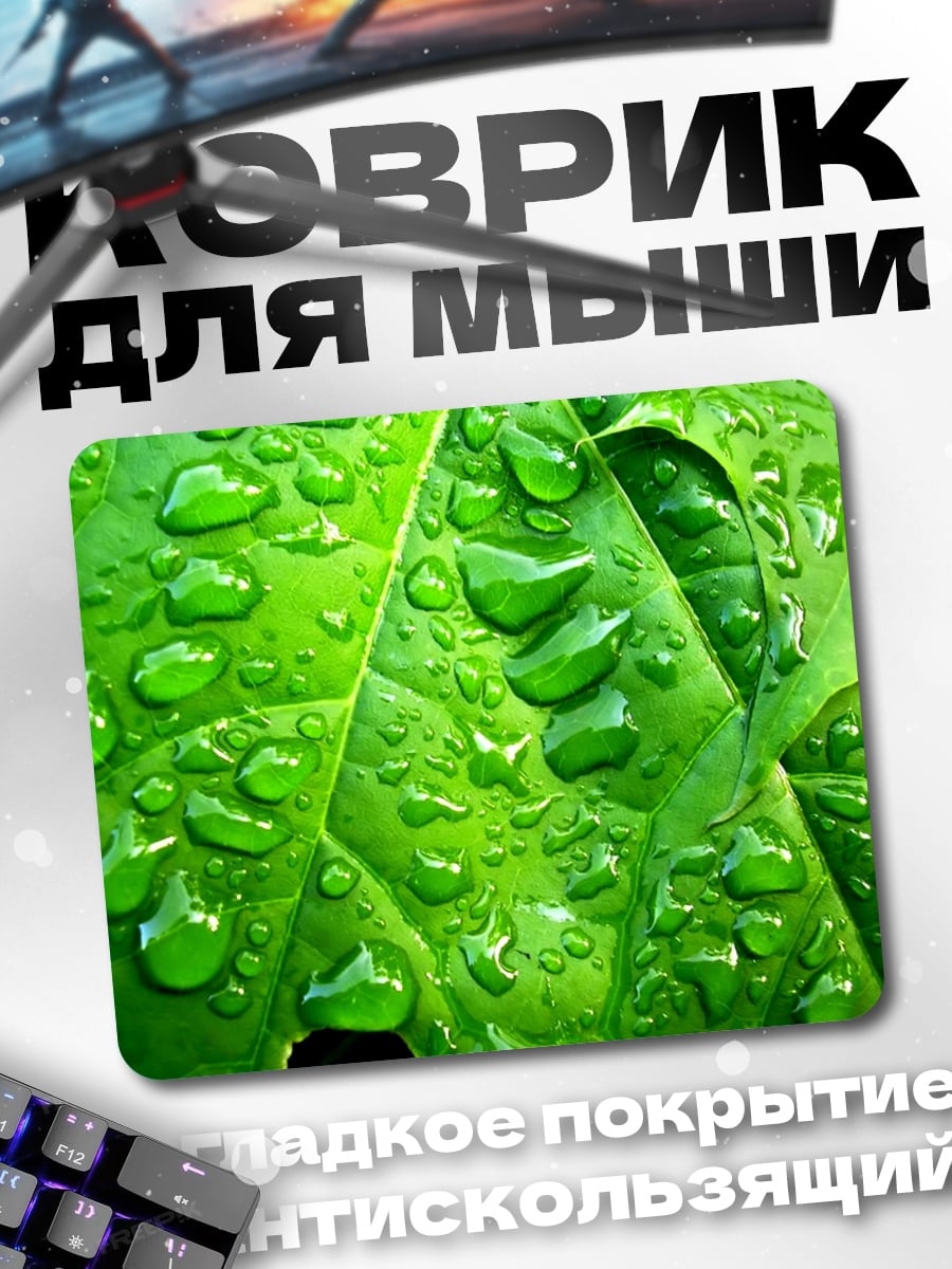Коврик капли на листе