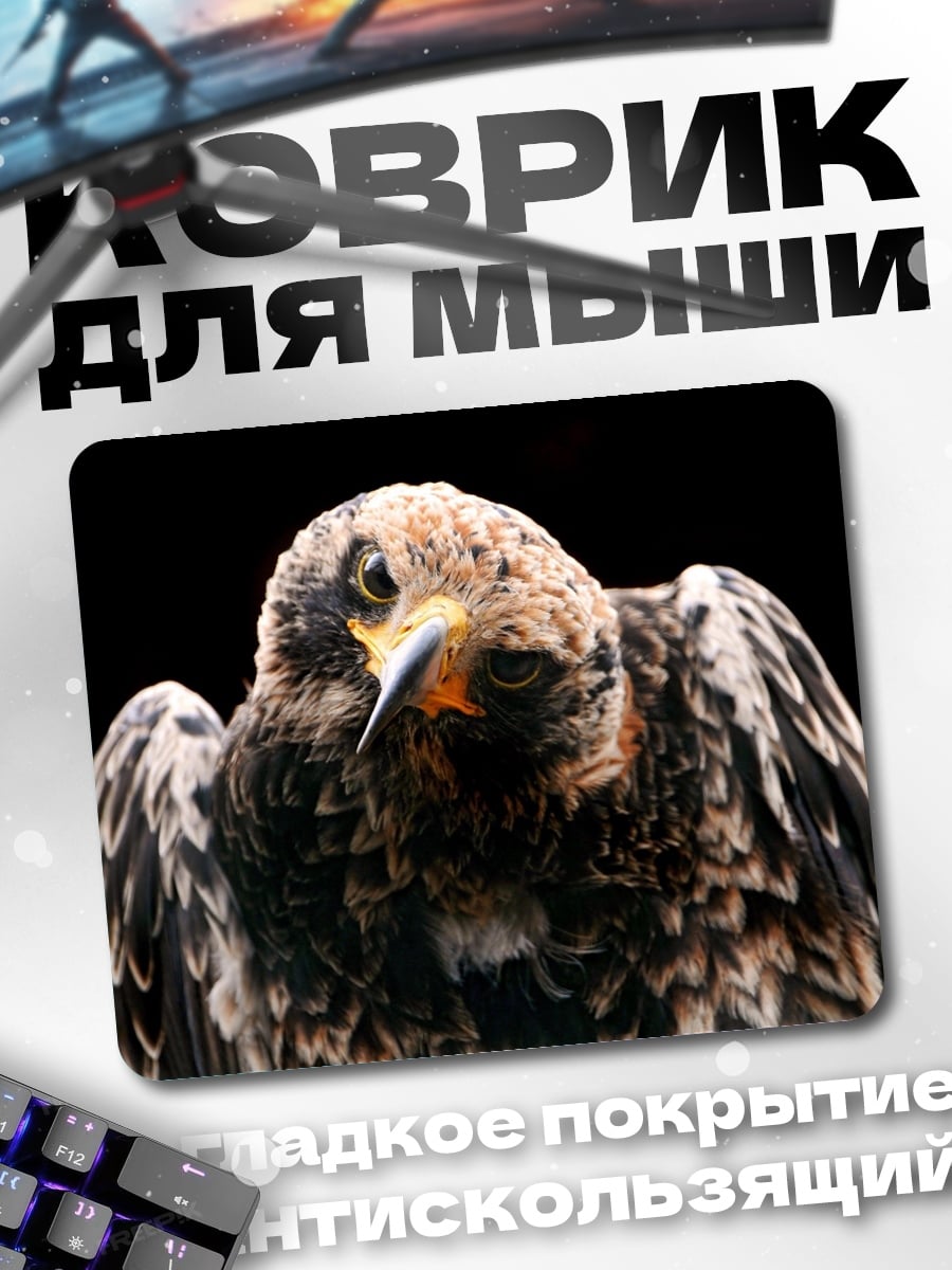 Коврик орёл на чёрном фоне