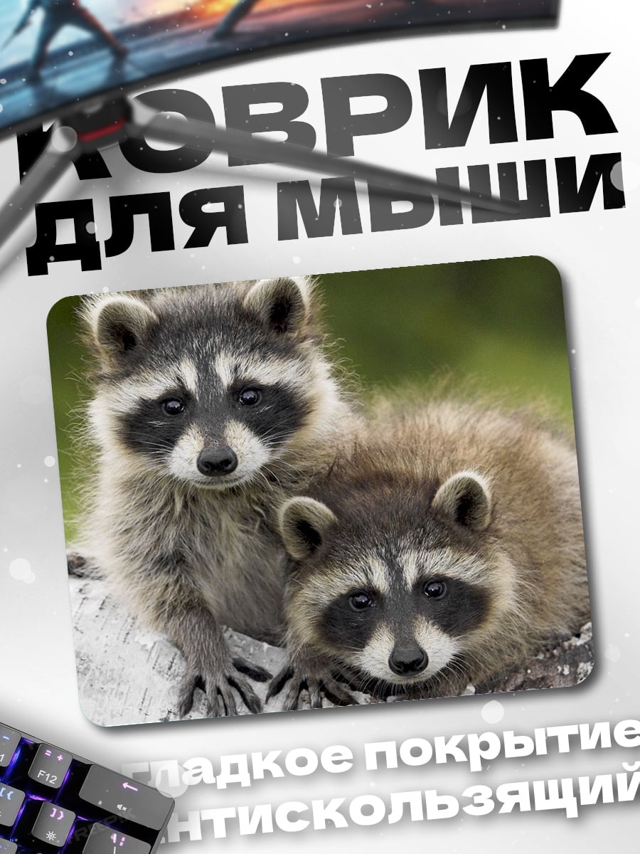 Коврик Два енота