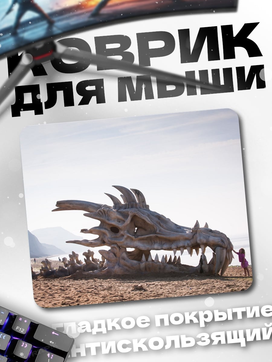 Коврик череп дракона