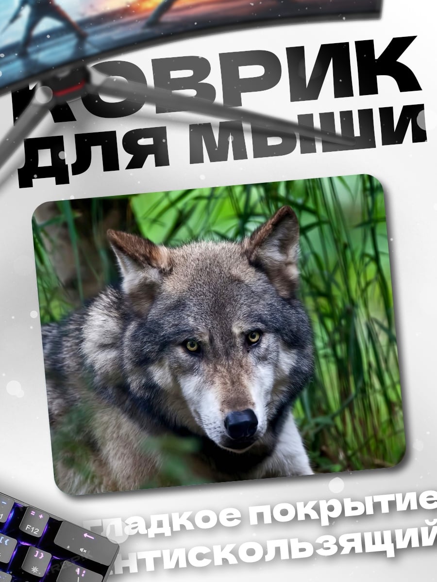 Коврик Волк в лесу