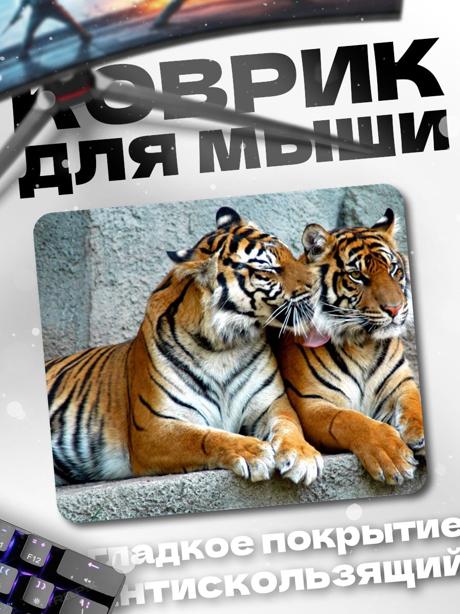 Коврик Два тигра