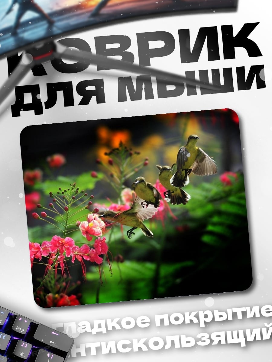 Коврик Птицы и цветы