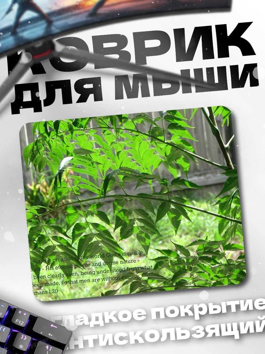 Коврик Зеленые листья