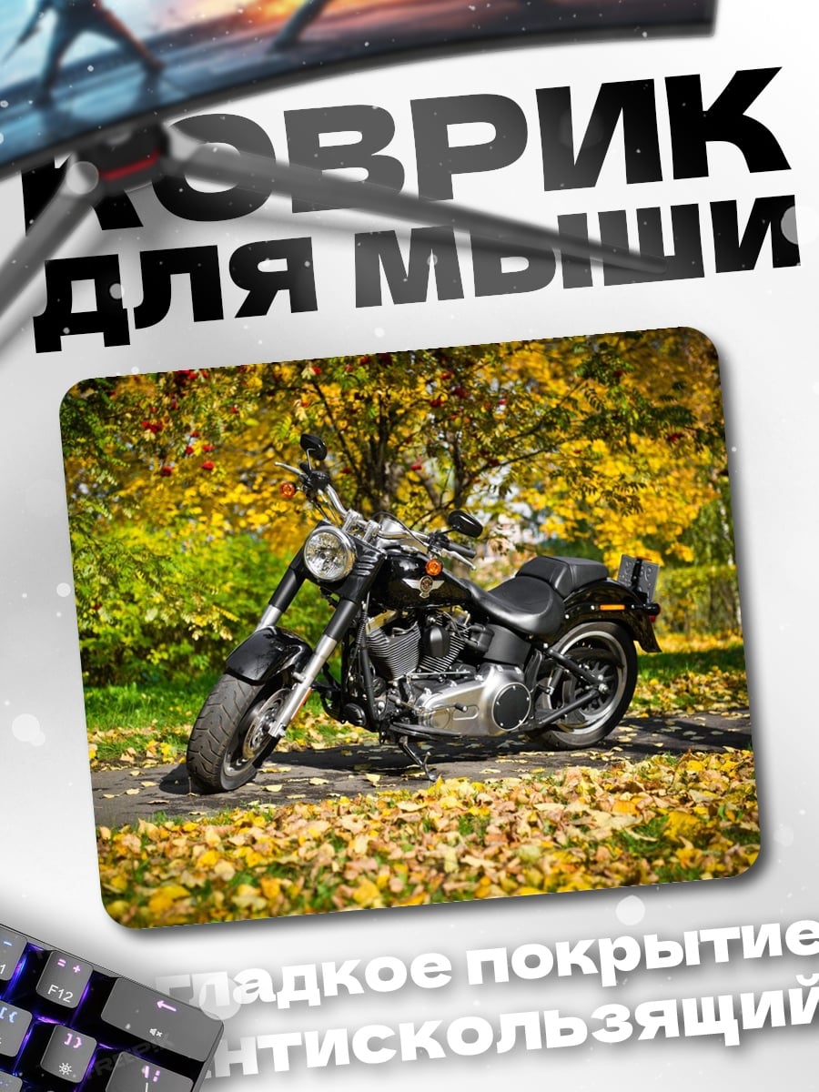 Коврик Мотоцикл осенью