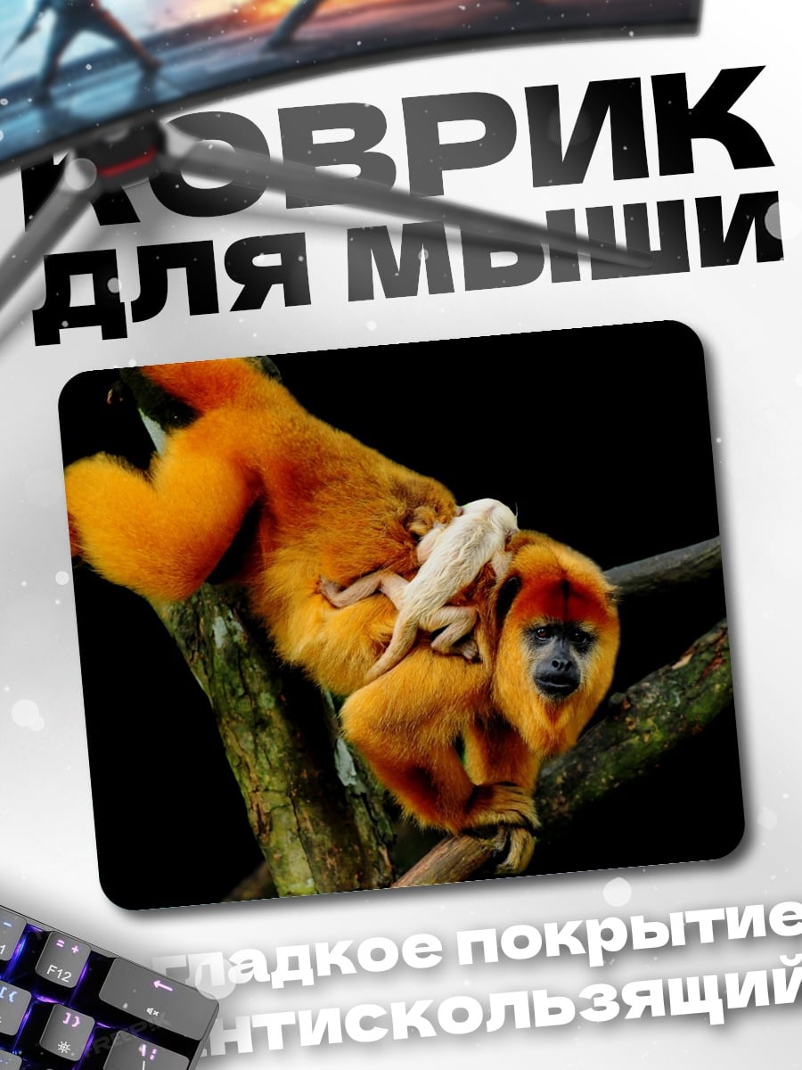 Коврик Золотая обезьяна с детенышем