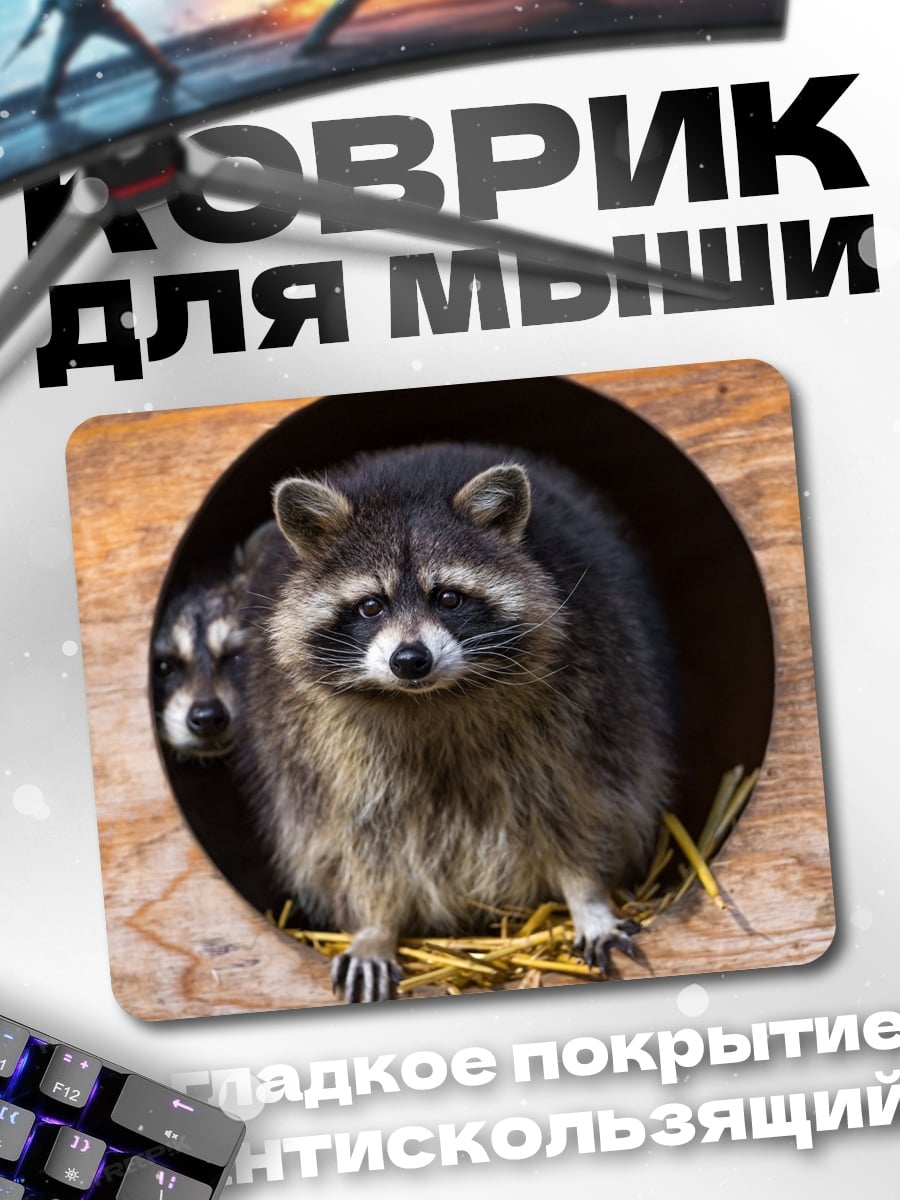 Коврик два енота