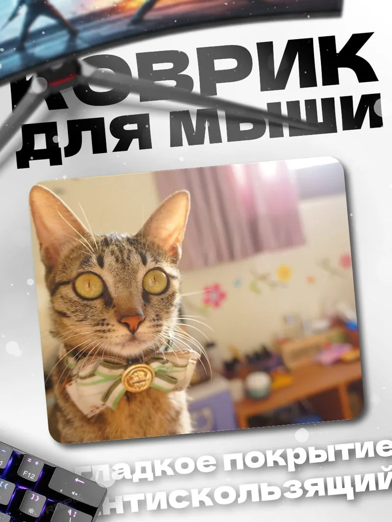 Коврик кот с бабочкой