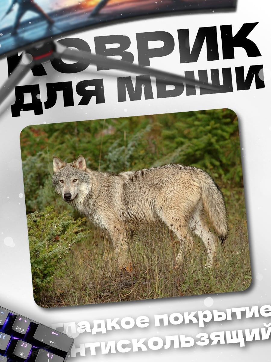 Коврик серый волк