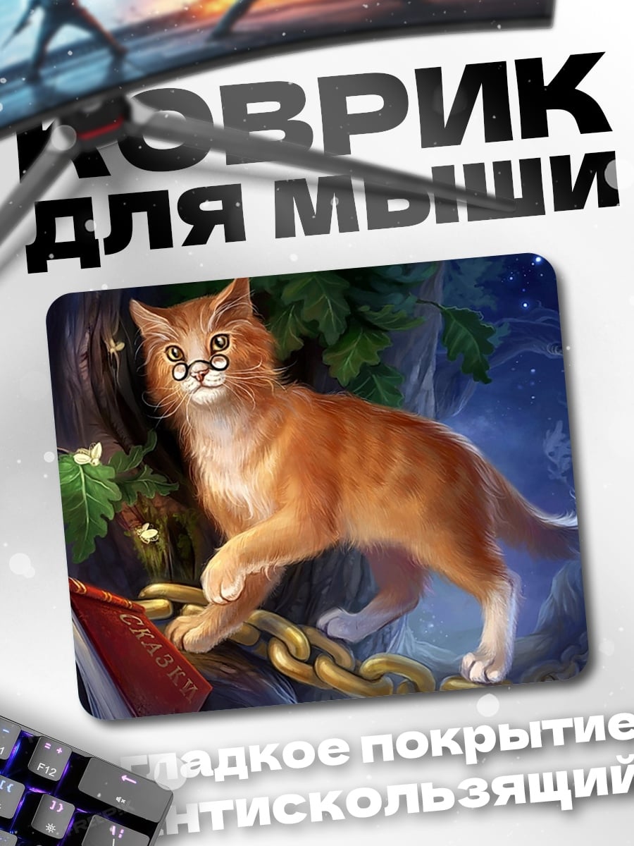 Коврик рыжий кот в очках