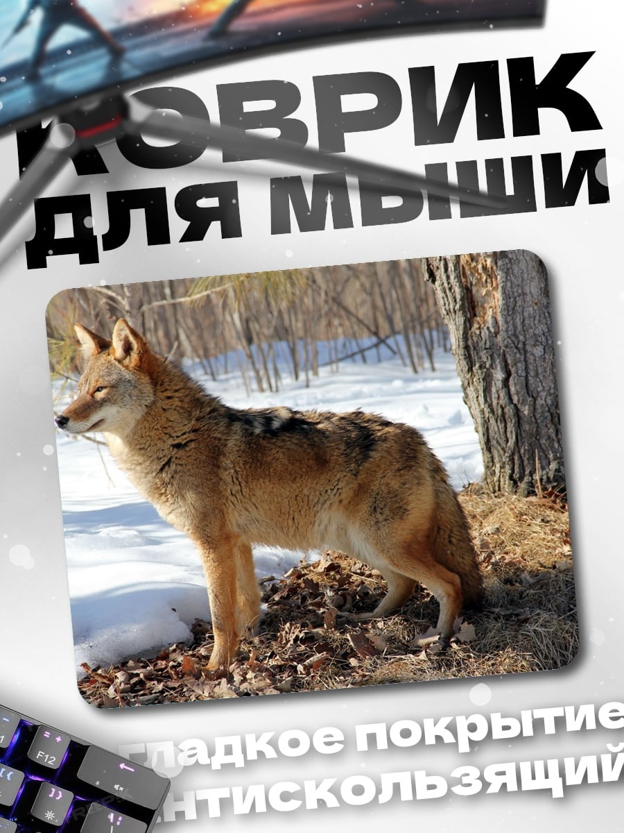 Коврик Волк в лесу