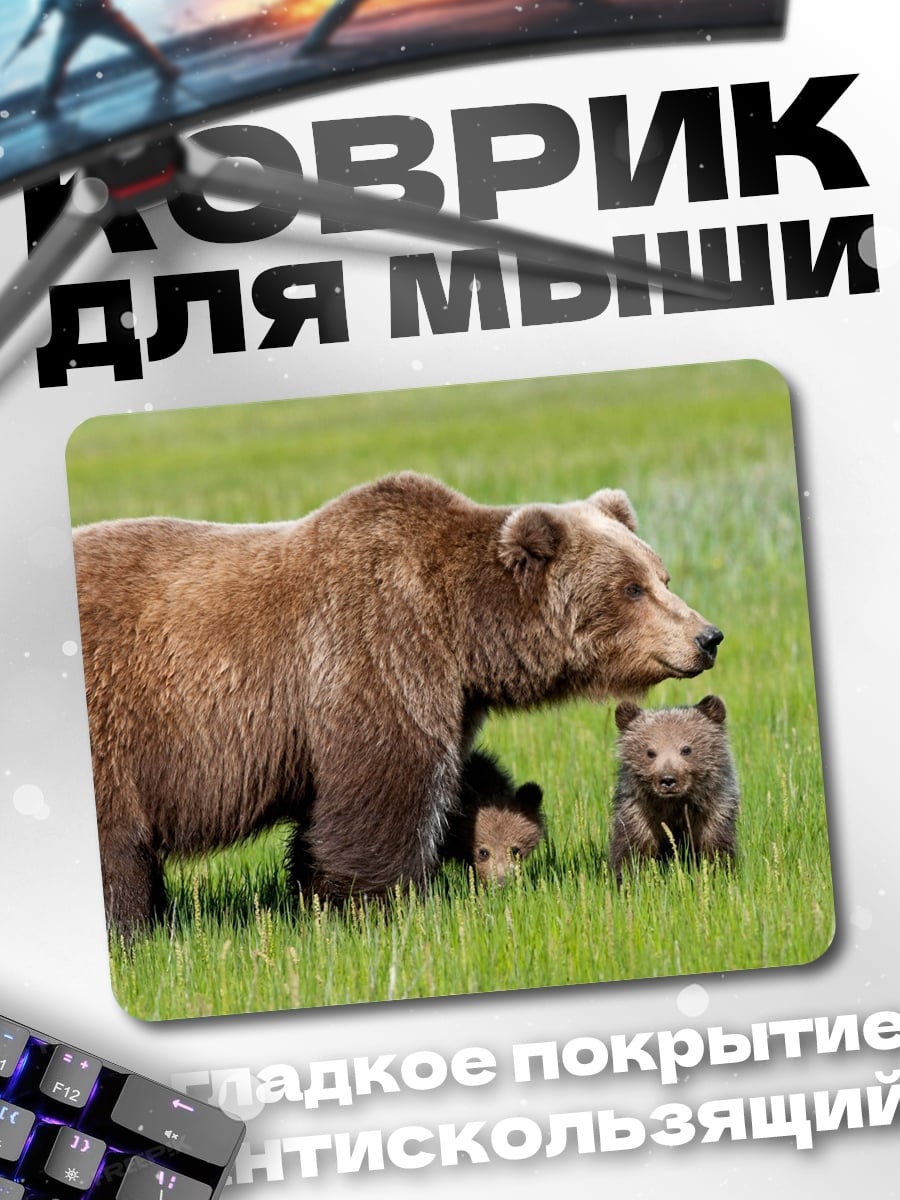 Коврик Медведица с медвежатами