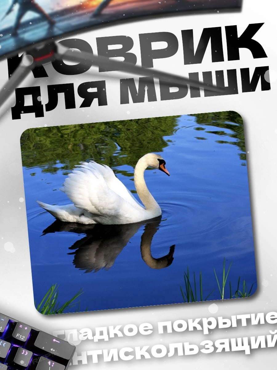 Коврик Лебедь на озере
