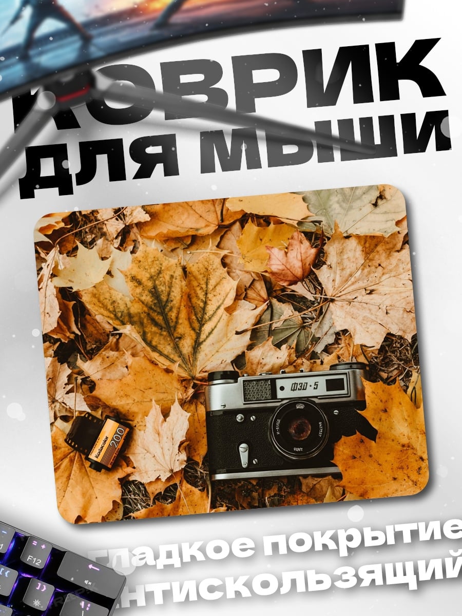 Коврик Осенние листья и камера