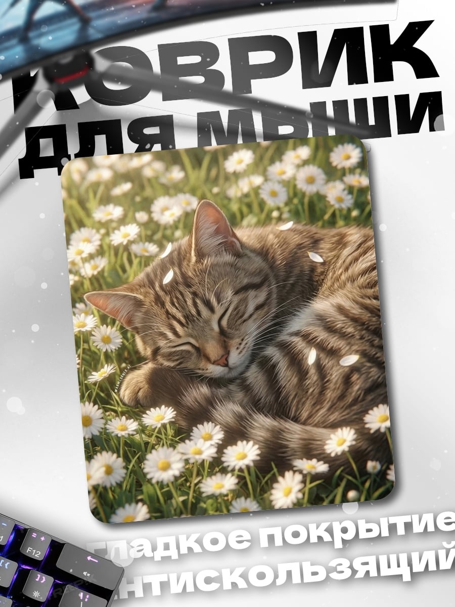 Коврик Спящий кот поле
