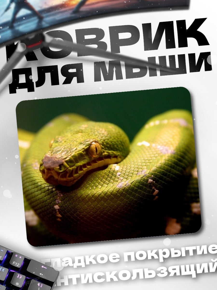 Коврик Зеленая змея свернулась
