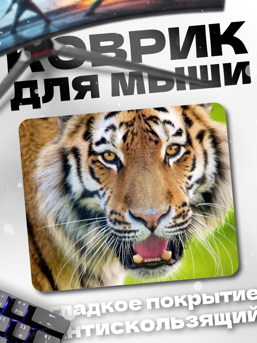 Коврик Грозный тигр смотрит