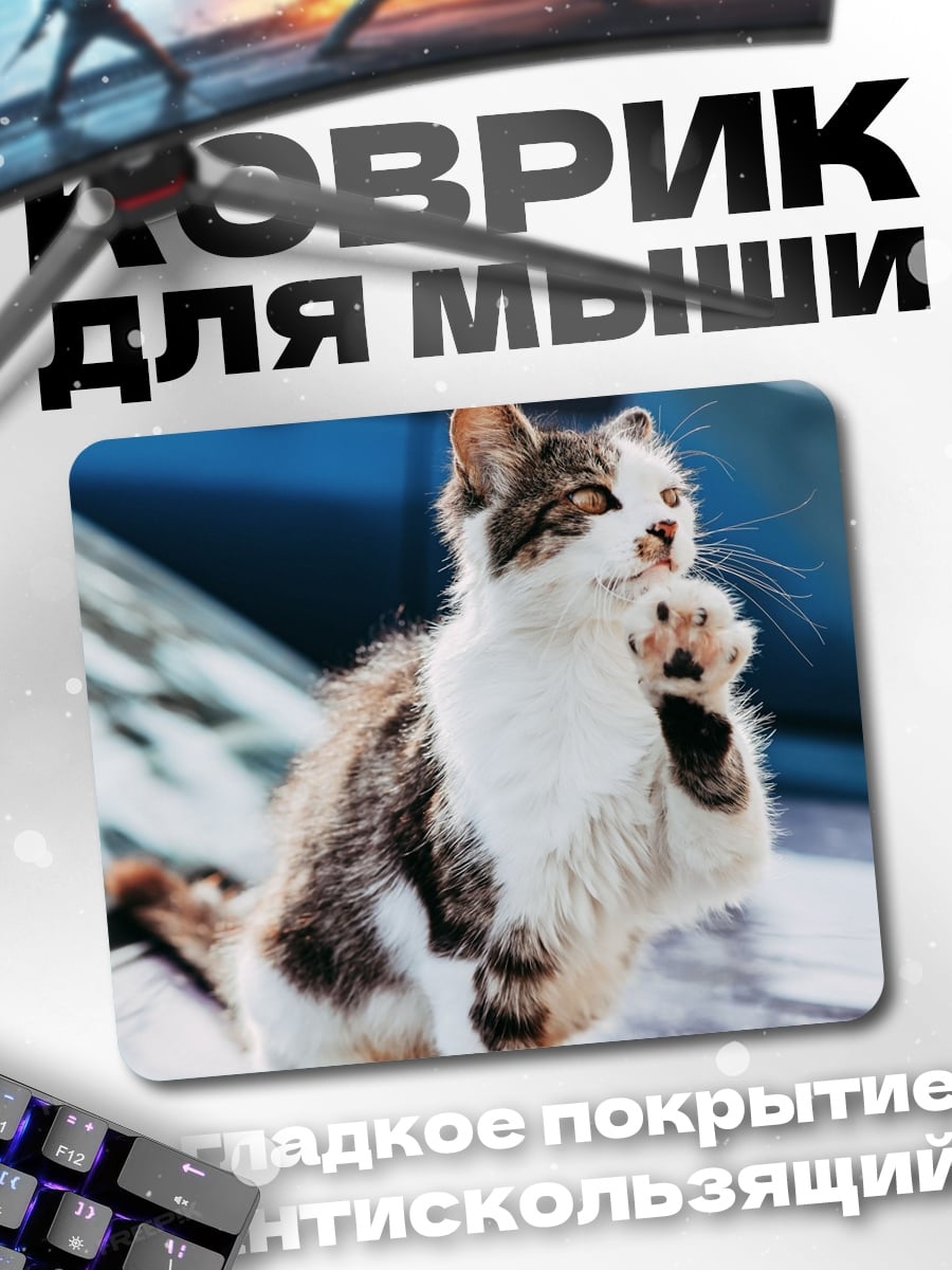 Коврик котенок на машине