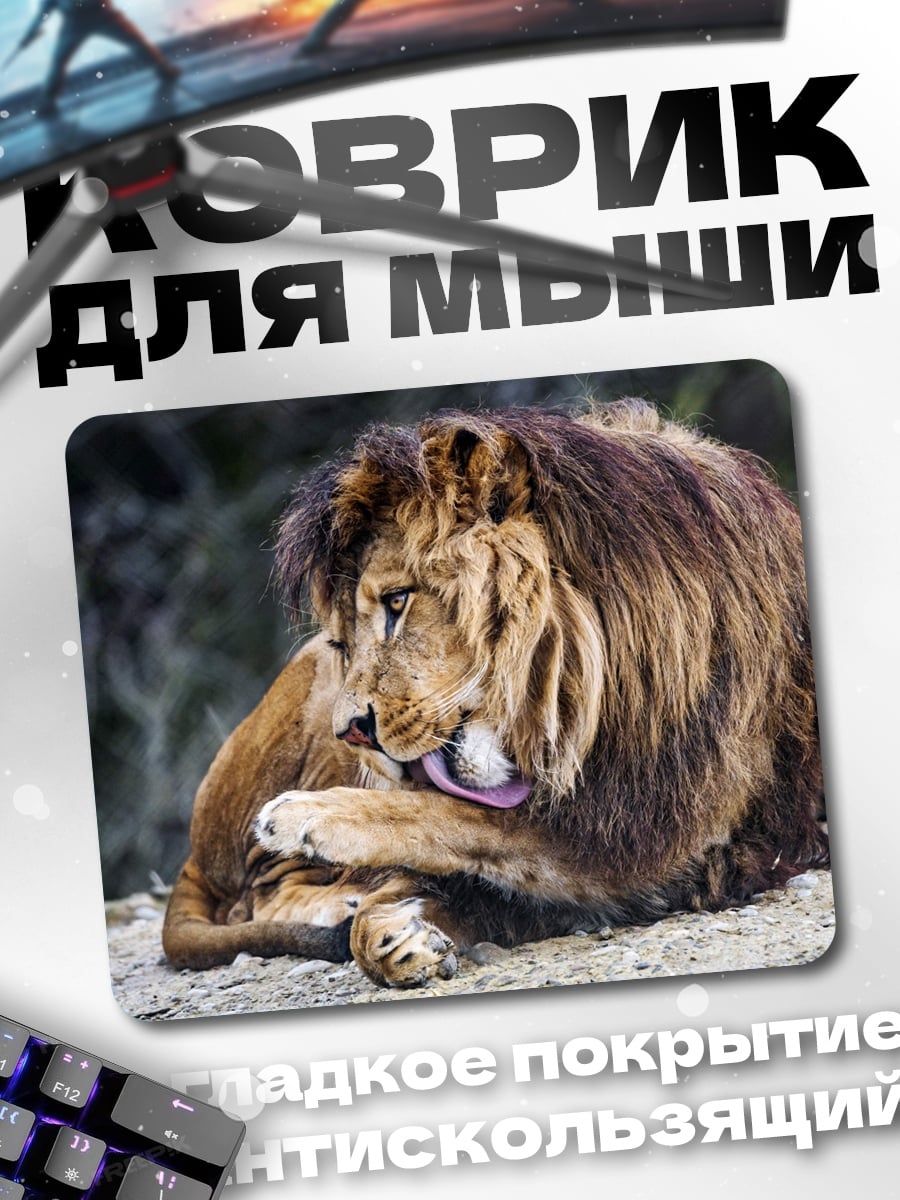 Коврик Лев на камне