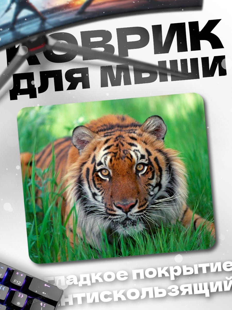 Коврик Тигр в траве