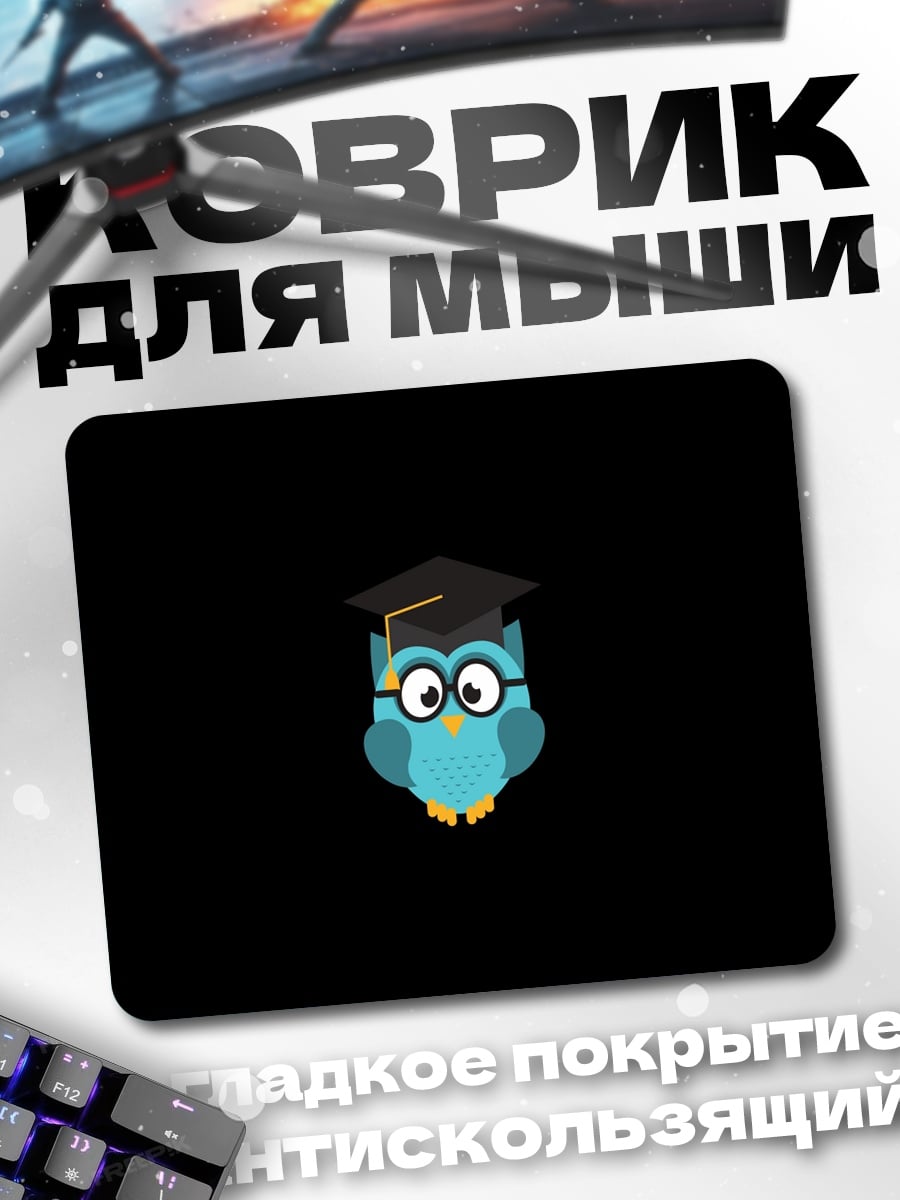 Коврик Мудрая сова в шляпе