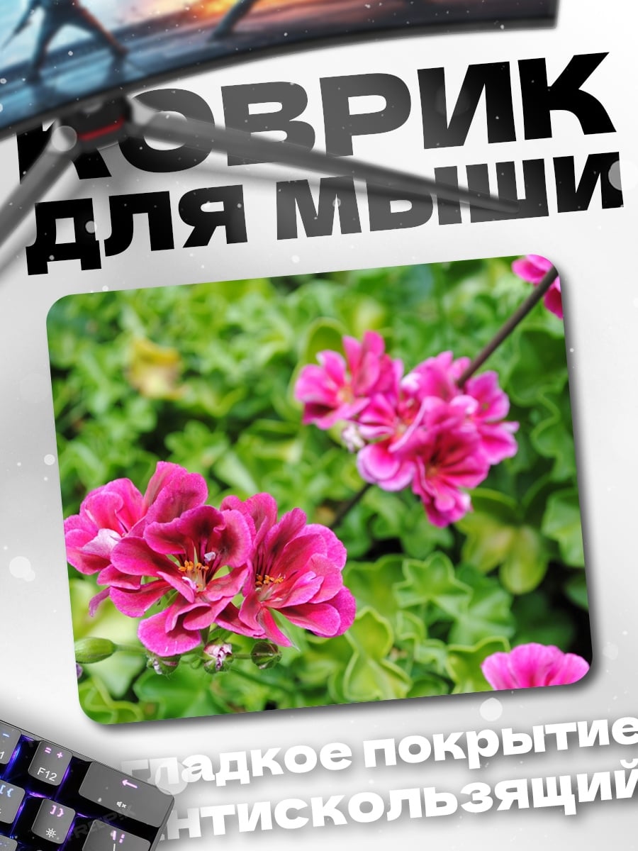 Коврик Розовые цветы герани