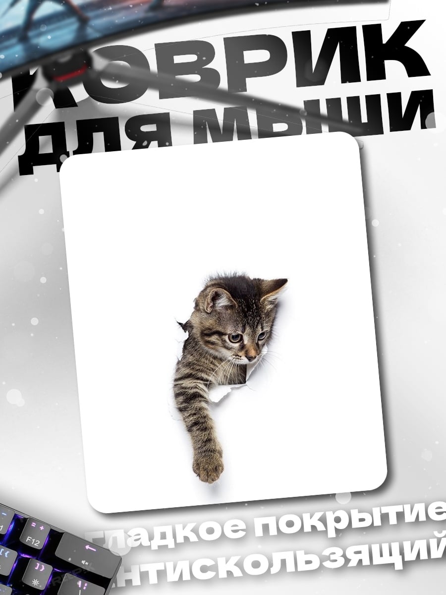 Коврик Кот прорывается сквозь стену