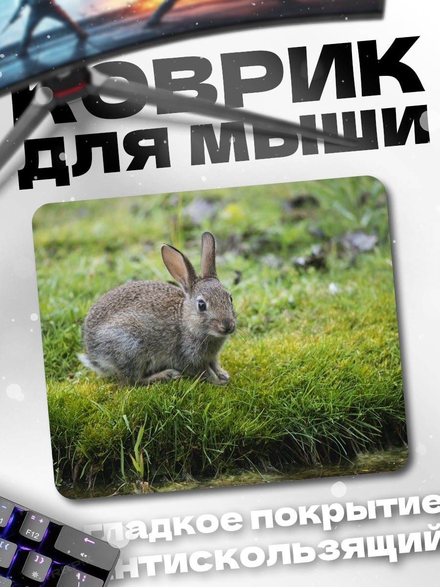 Коврик Кролик на траве