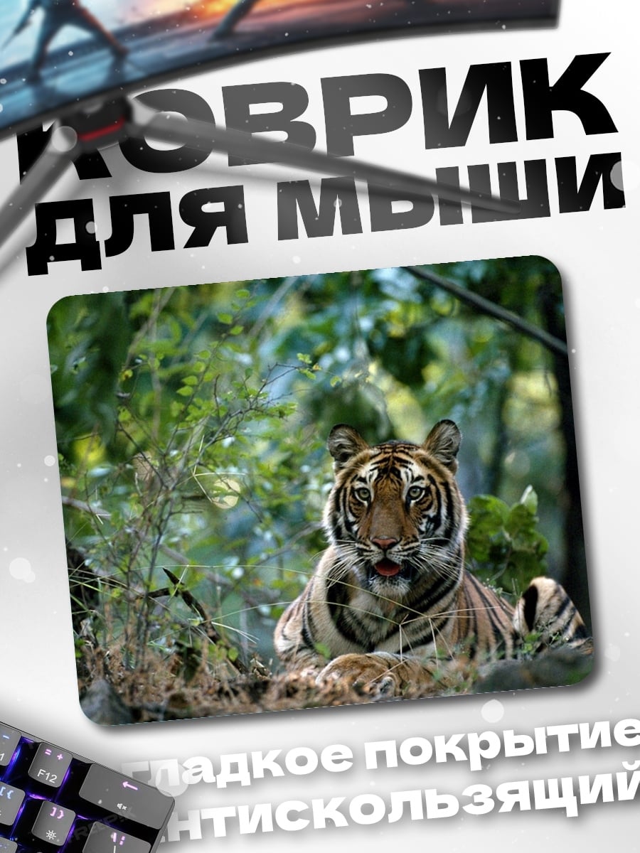 Коврик Тигр в лесу