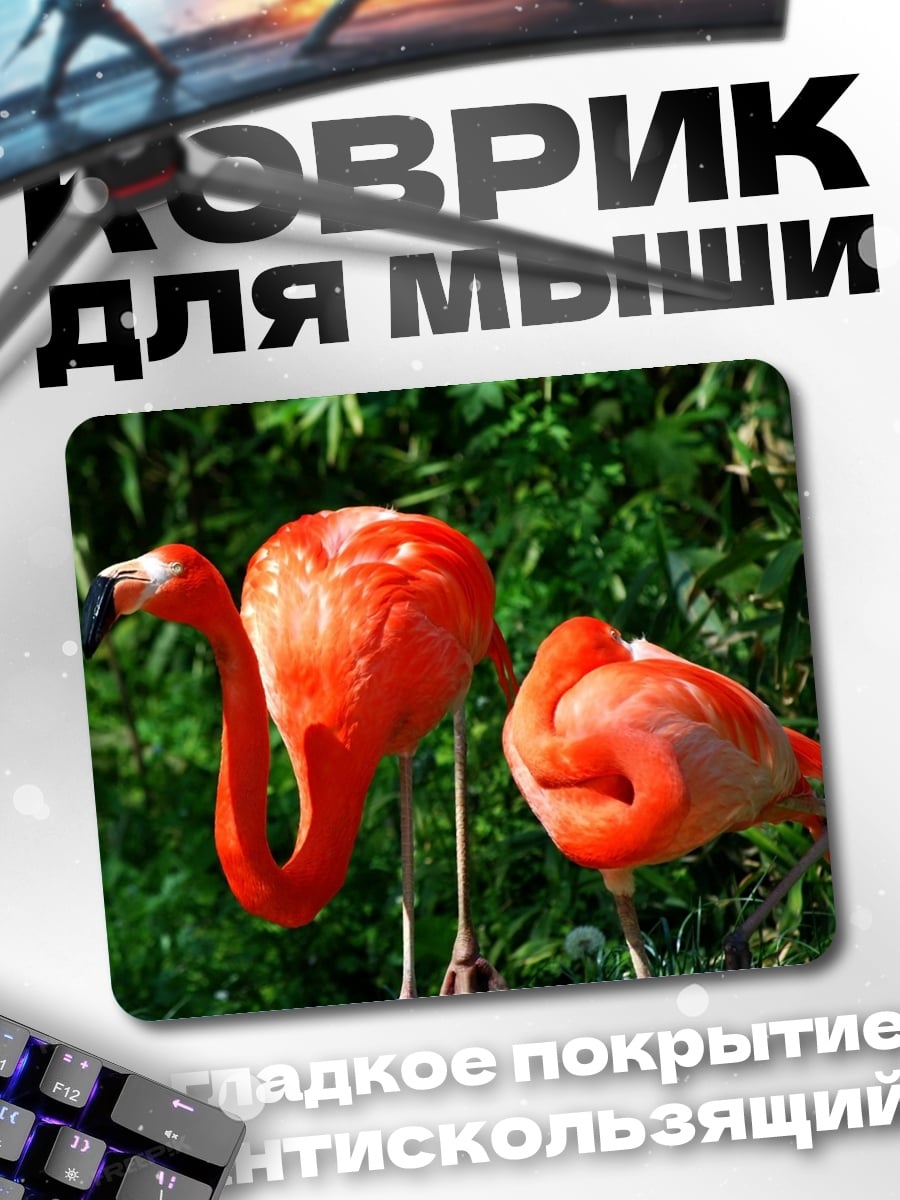 Коврик два фламинго