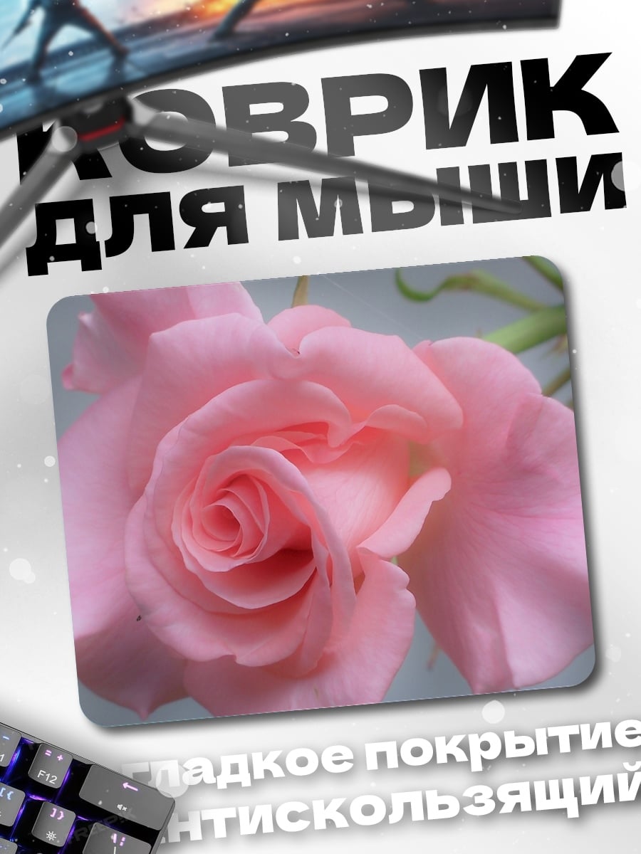 Коврик Нежная розовая роза