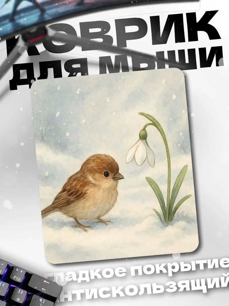 Коврик Воробей и подснежник