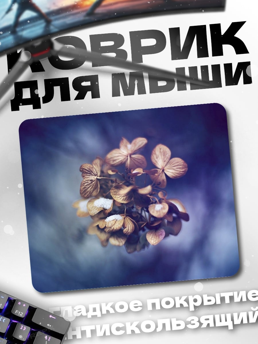 Коврик сухие цветы дымка