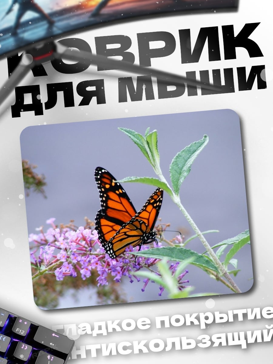 Коврик Бабочка на цветке