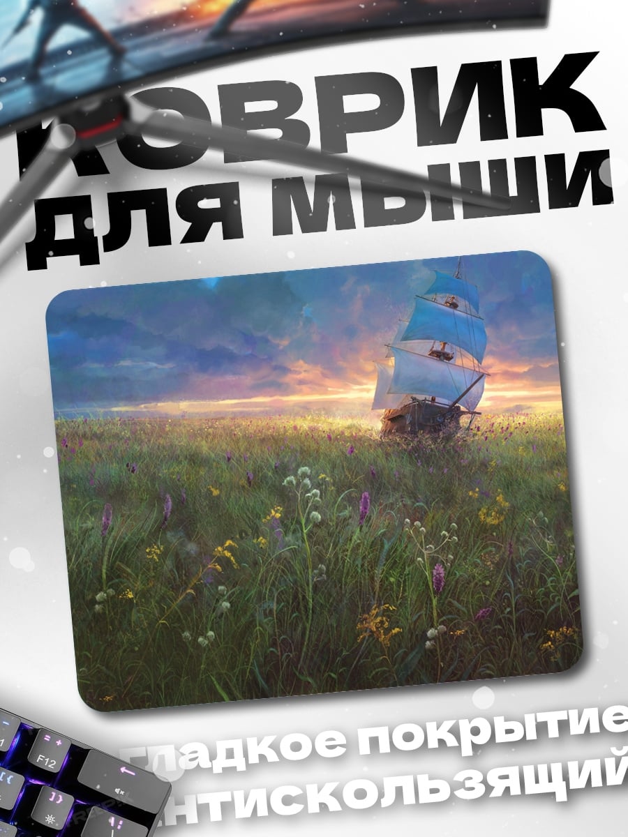 Коврик корабль в поле