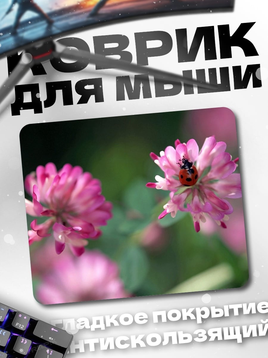 Коврик Божья коровка на цветке