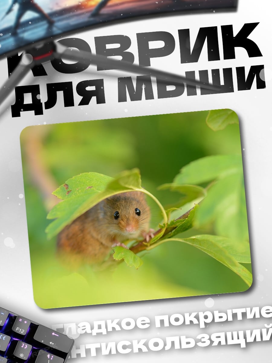 Коврик Мышь в листве