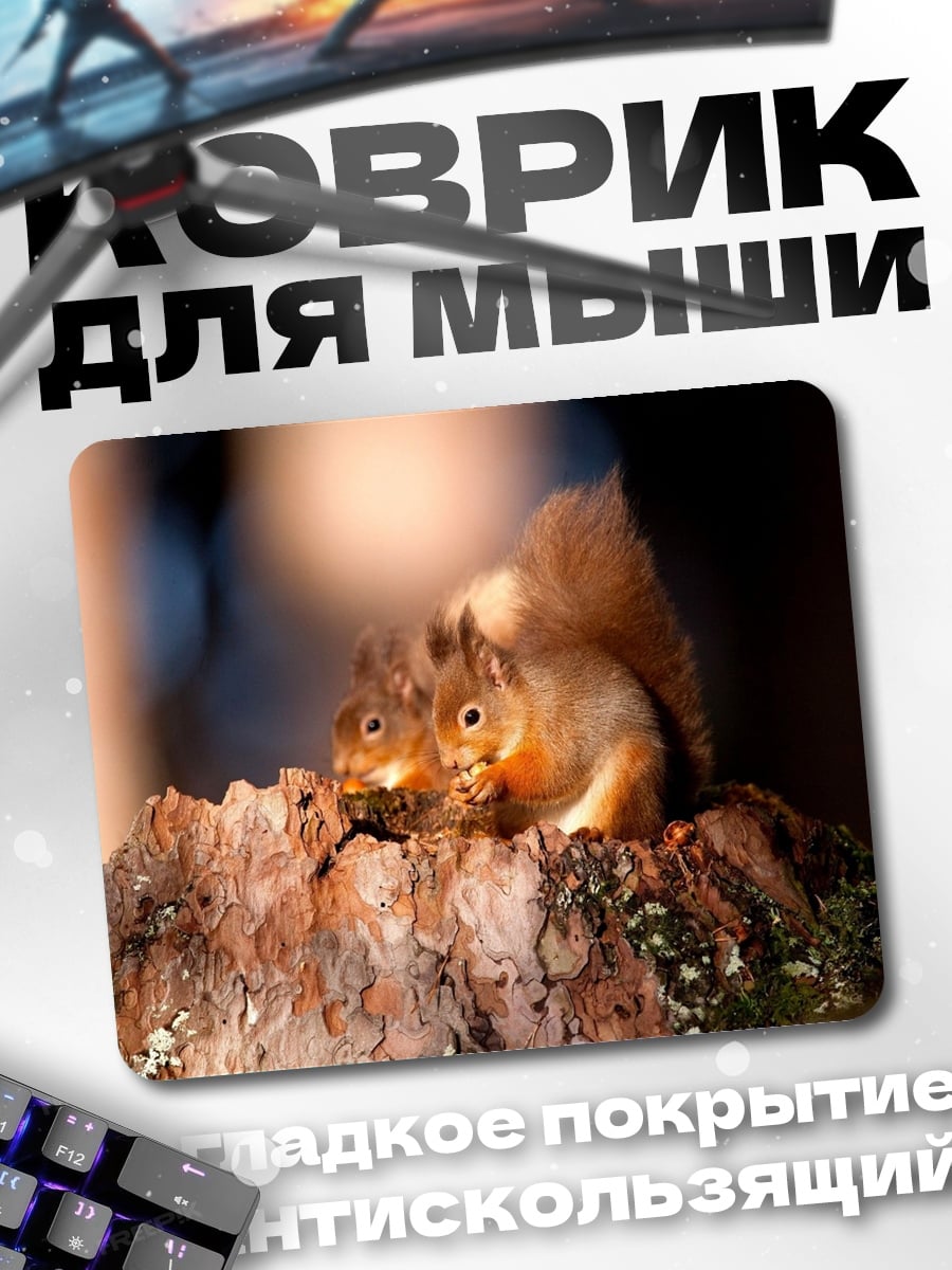 Коврик Две белки
