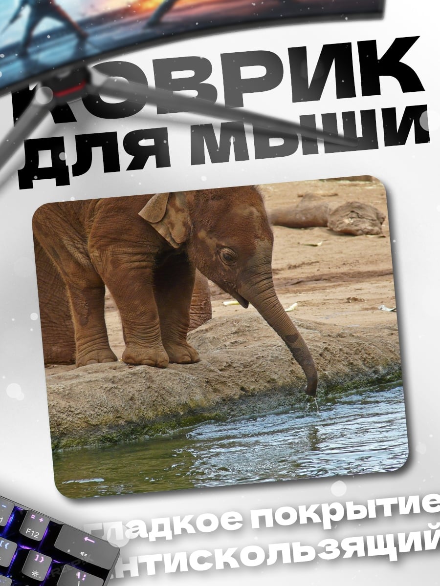 Коврик Слон пьет воду