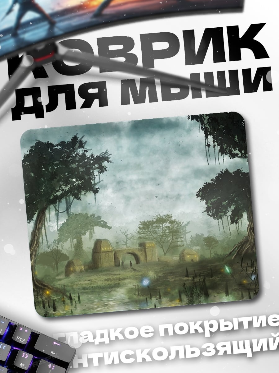 Коврик Заброшенный храм болото