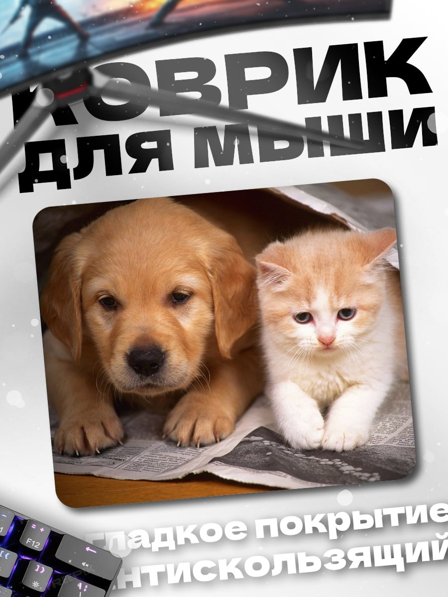 Коврик Щенок и котенок